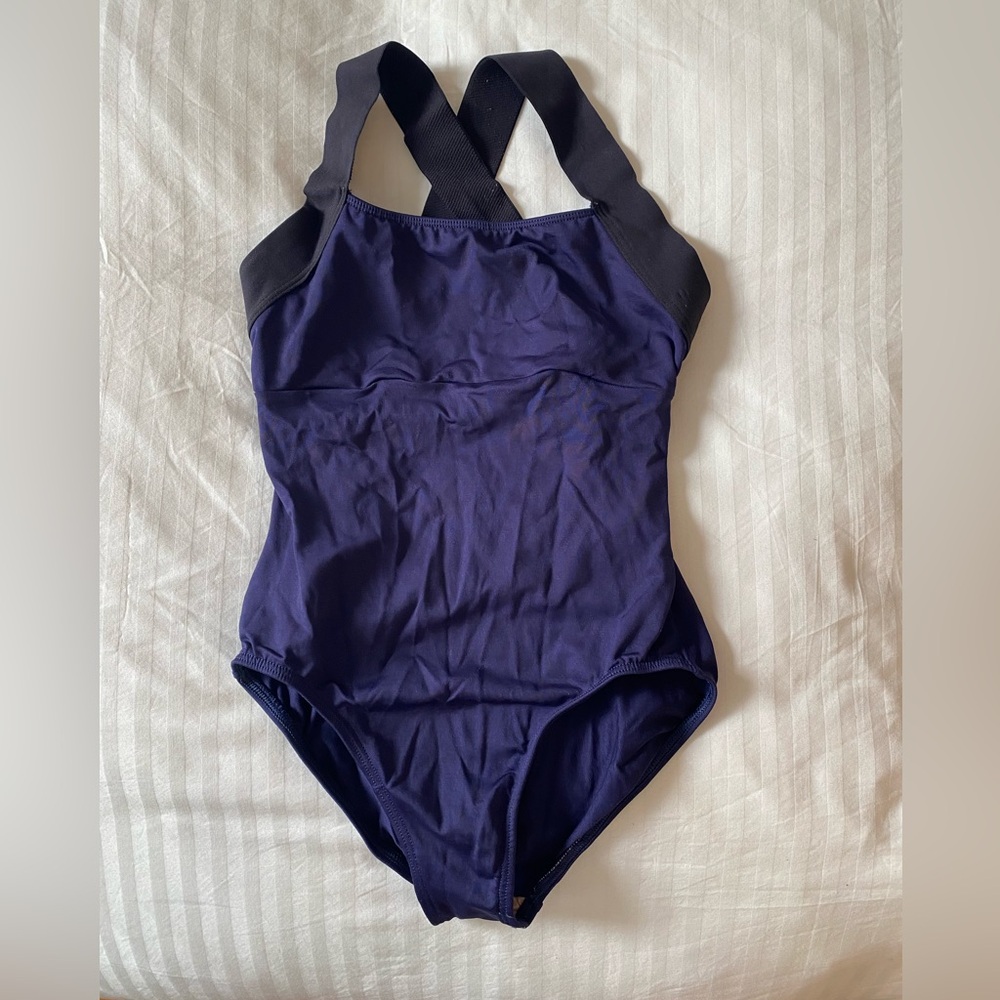 Motionwear Navy Sporty Leotard, Adult Medium